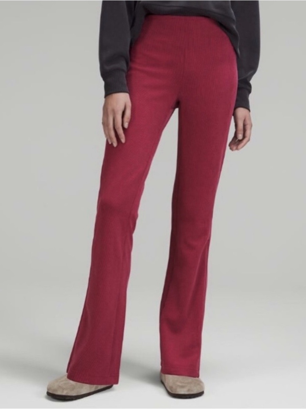 Lululemon Brushed Softstreme Ribbed Zip Flared Pant | Size 6